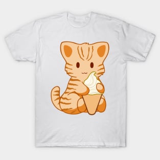 Ice Cream Orange Tabby Cat T-Shirt